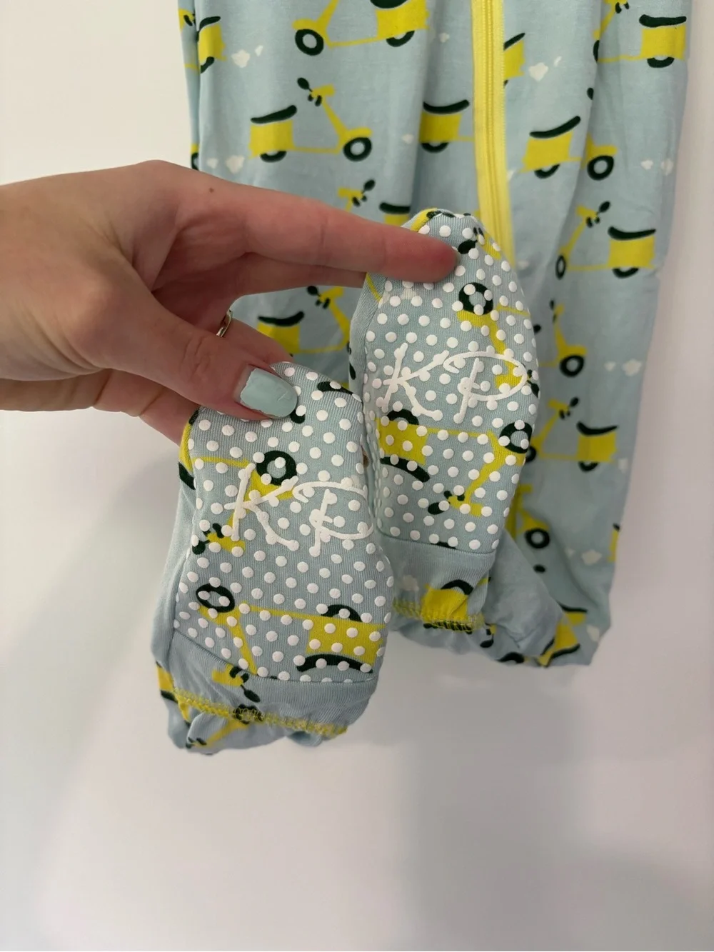Kickee Pants Bamboo Moped Scooter Footie Pajama Zippy 6/9 months